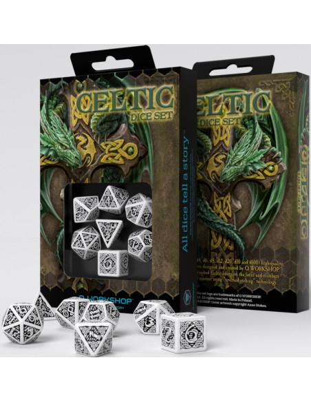 Caja de los dados Celtic 3D Blanco y Negro
